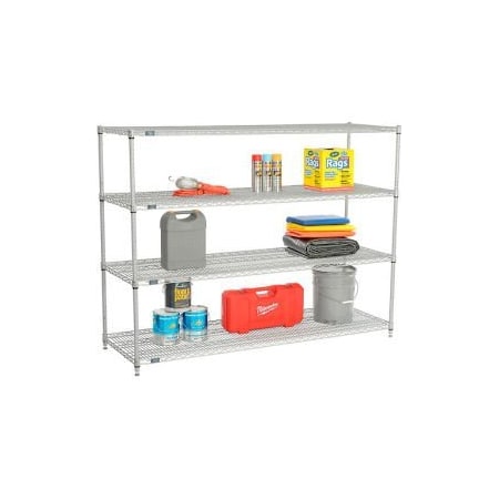 Global Equipment Nexelate    Silver Epoxy Wire Shelving Starter 72"W x 30"D x 54"H 30725EP